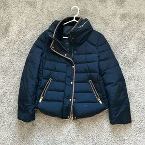 Navy Blue Quilted Women's Jacket